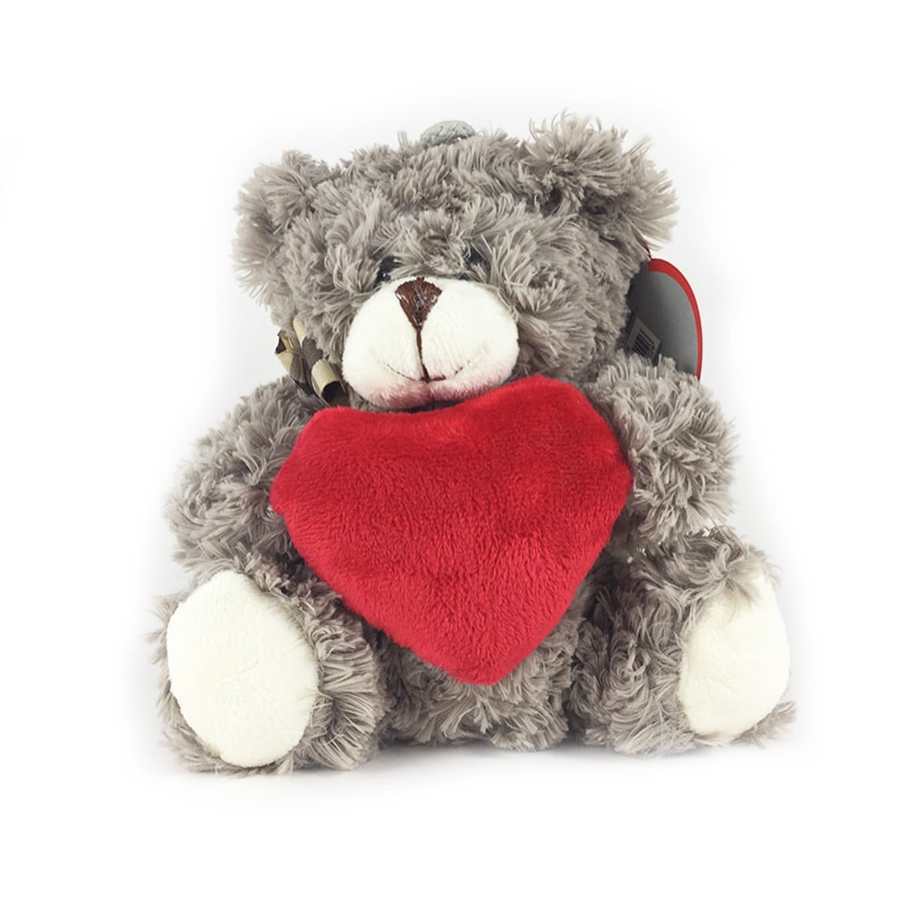 Ourson en peluche 32 cm coeur rouge