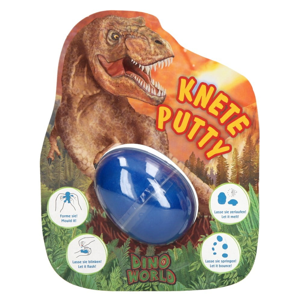 Pâte à modeler rebondissante lumineuse Dino World bleue