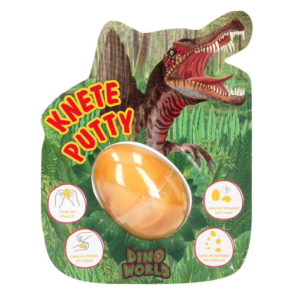 Pâte à modeler rebondissante lumineuse Dino World orange