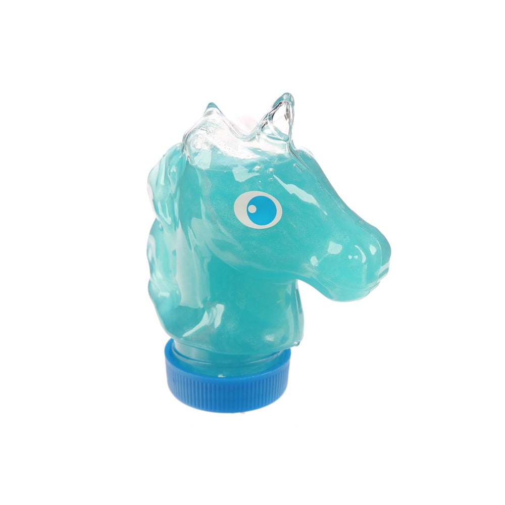 Pâte slime tête licorne bleu