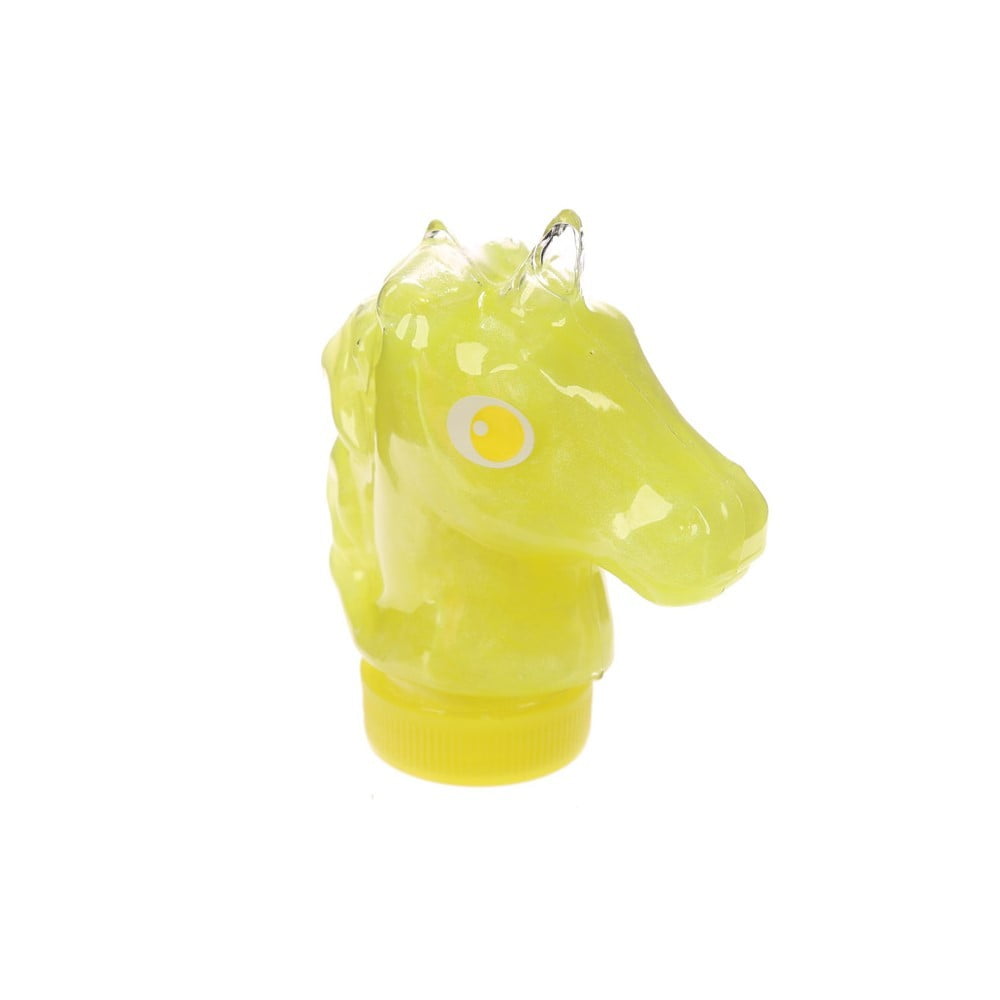 Pâte slime tête licorne jaune