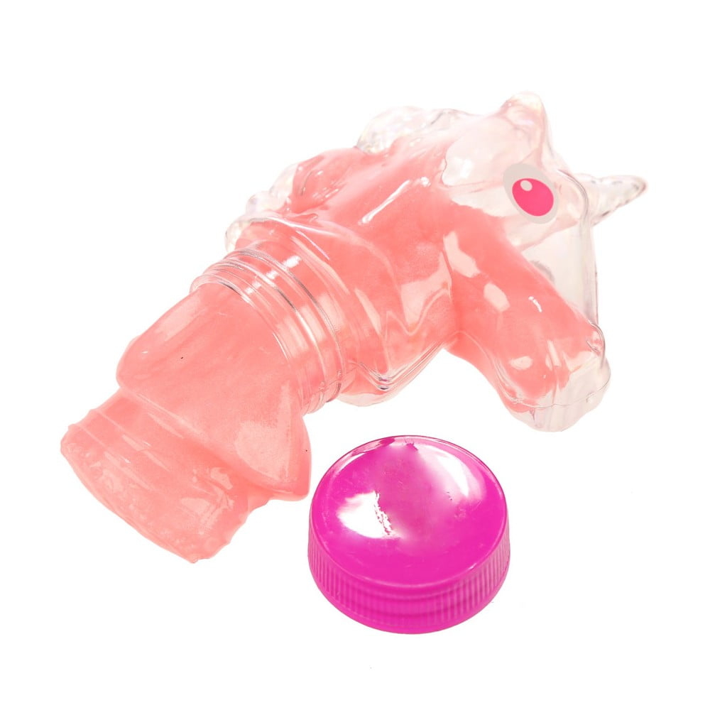 Pâte slime tête licorne rose