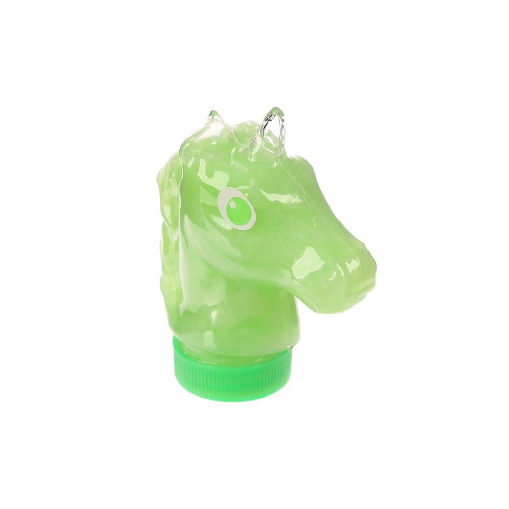 Pâte slime tête licorne verte