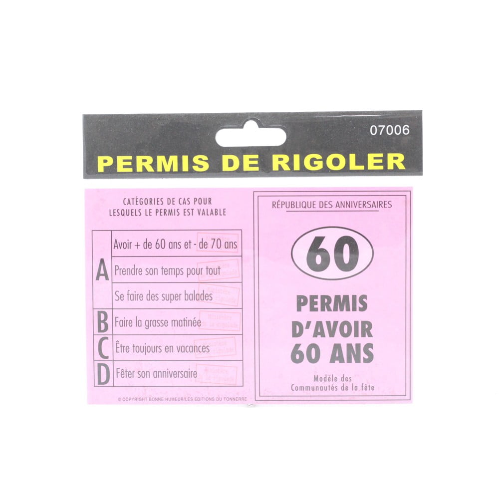 Permis d'avoir 60 ans