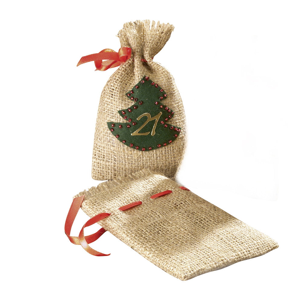 Petit sac en jute sapin vert