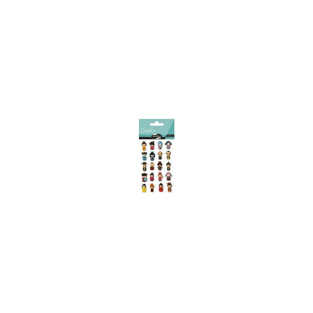 Planche de stickers Kokeshi