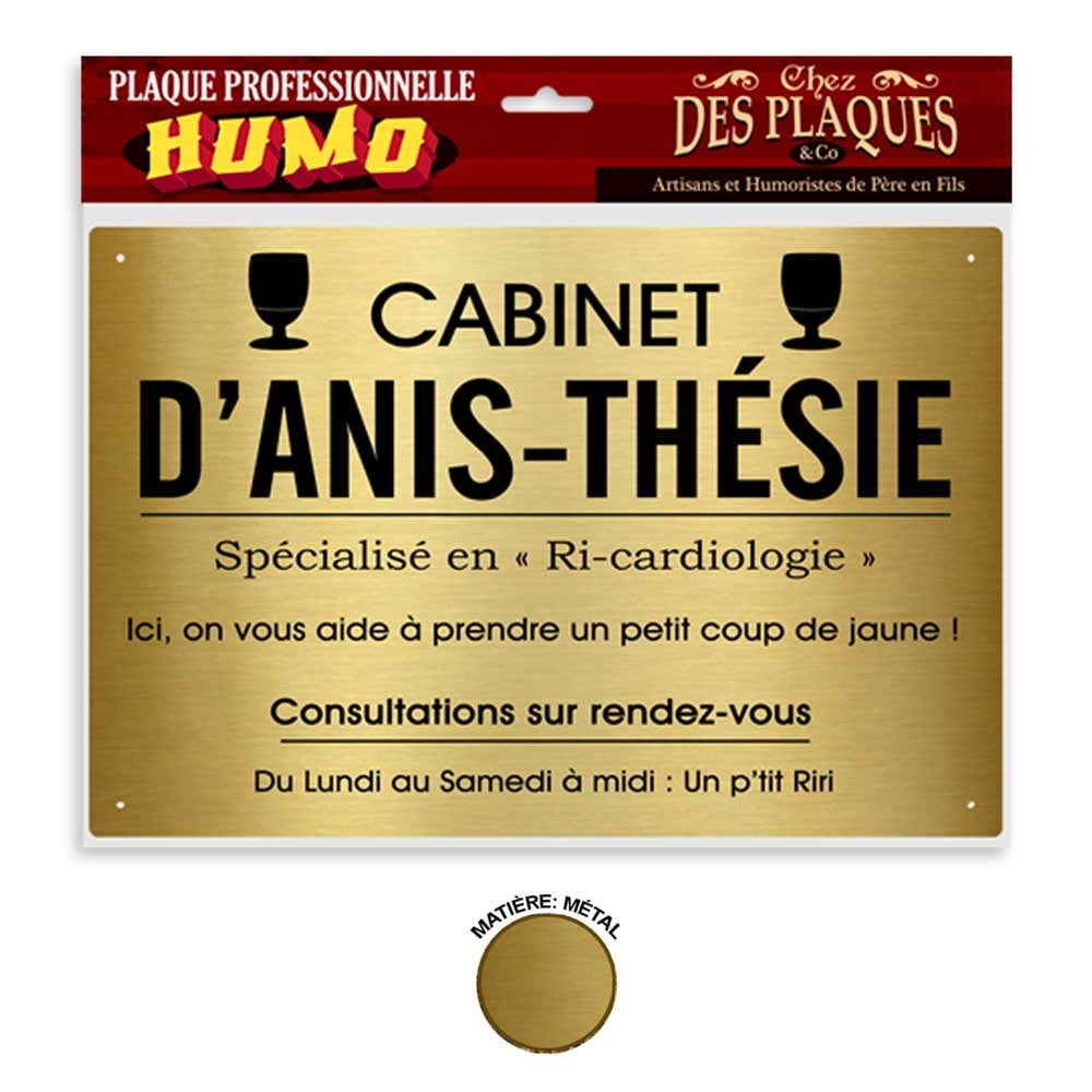 Plaque Anis-thésie