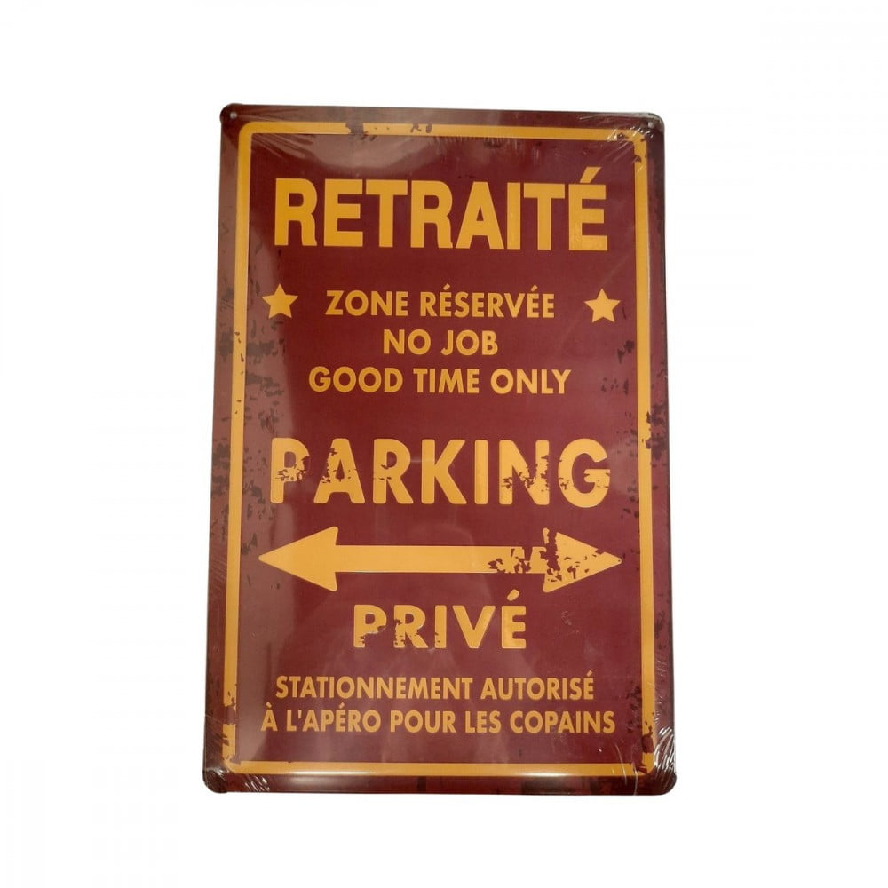 Plaque de parking retraite