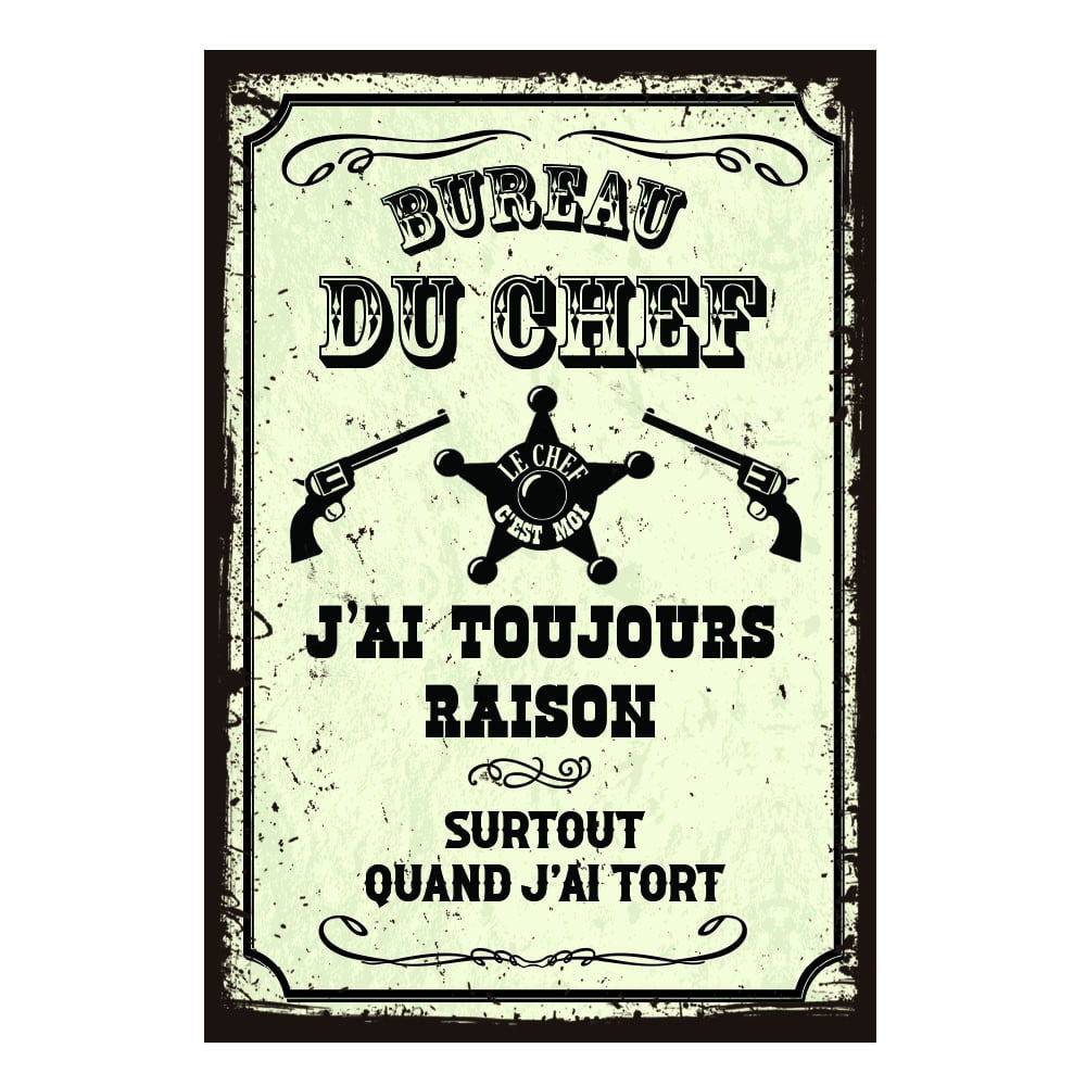 Plaque de porte Bureau du chef