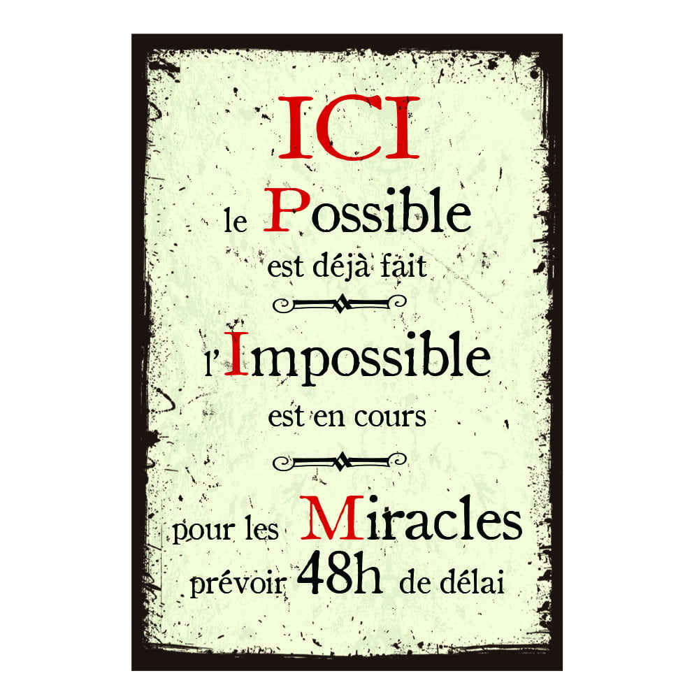 Plaque de porte Les miracles