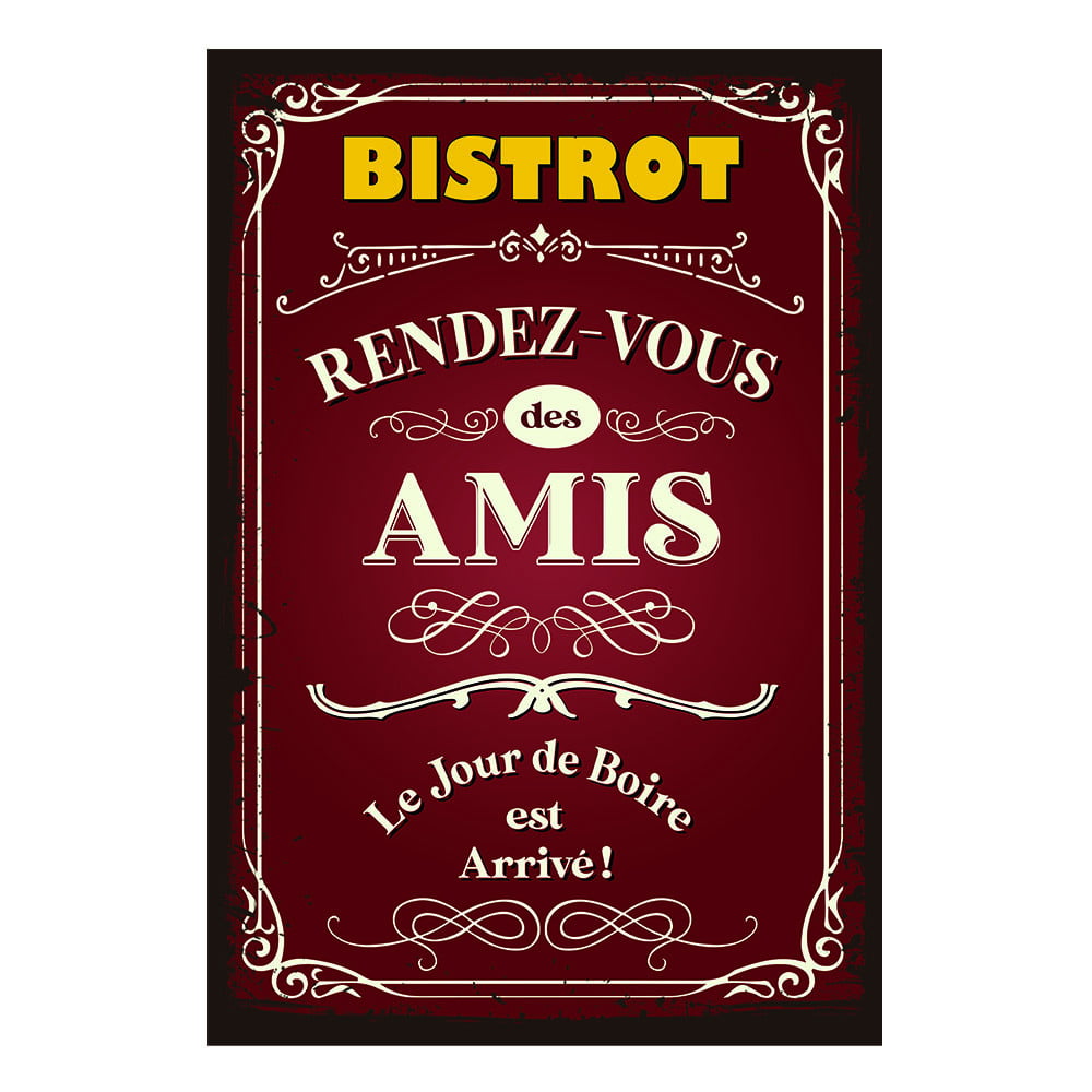 Plaque de porte Bistrot des amis