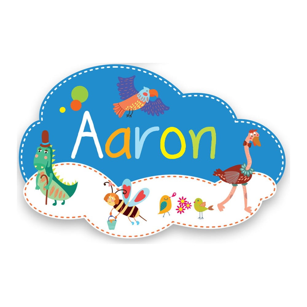 Plaque de porte bois prénom Aaron