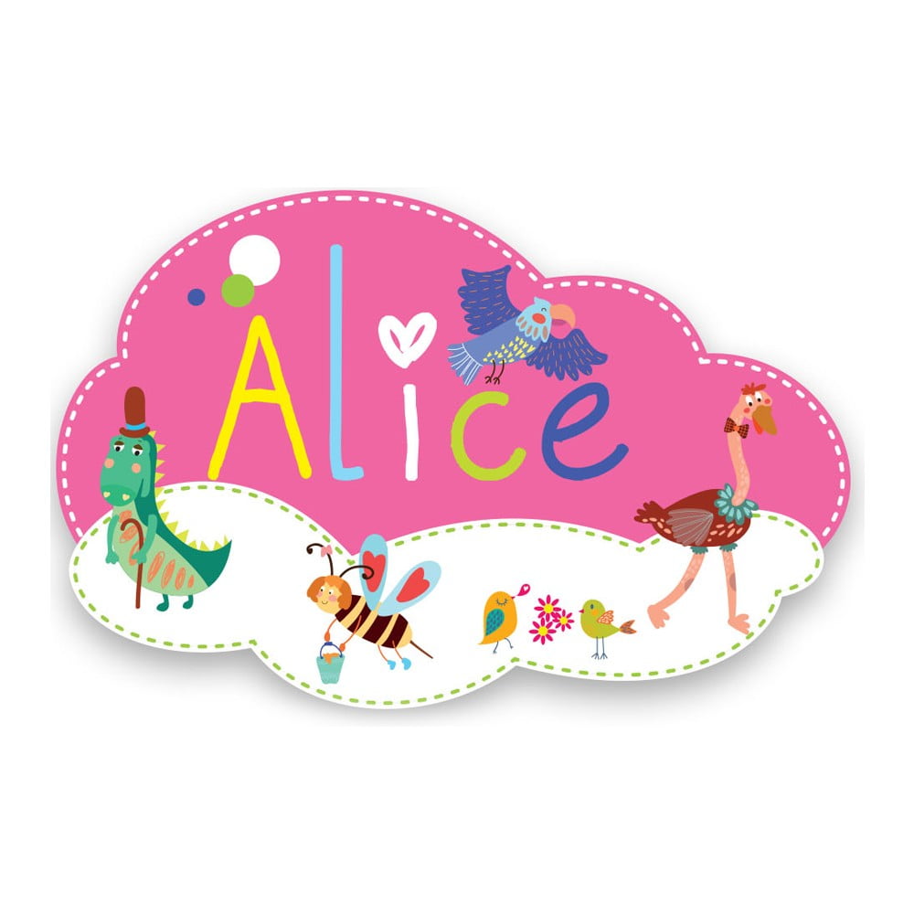 Plaque de porte bois prénom Alice