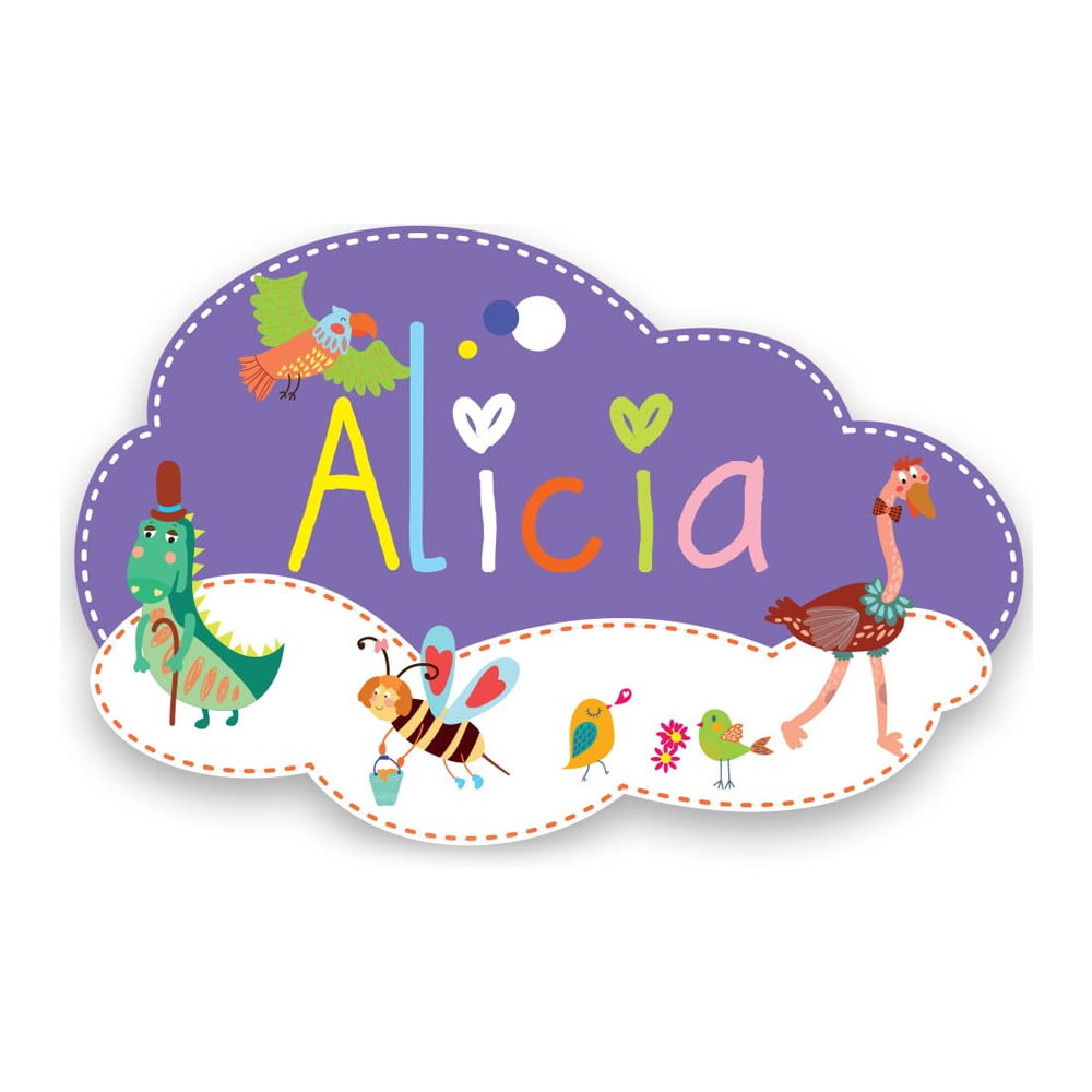 Plaque de porte bois prénom Alicia