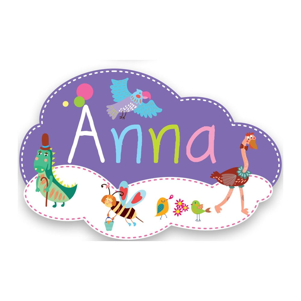 Plaque de porte bois prénom Anna