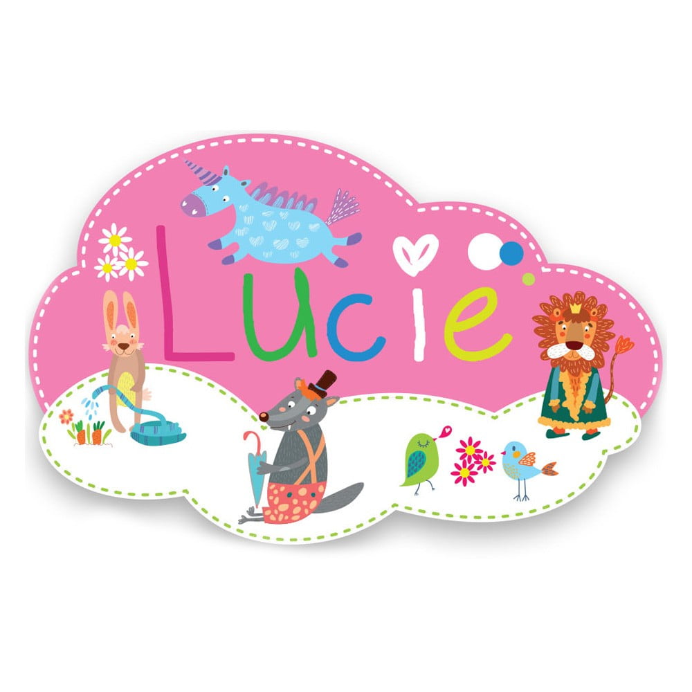 Plaque de porte en bois prénom Lucie