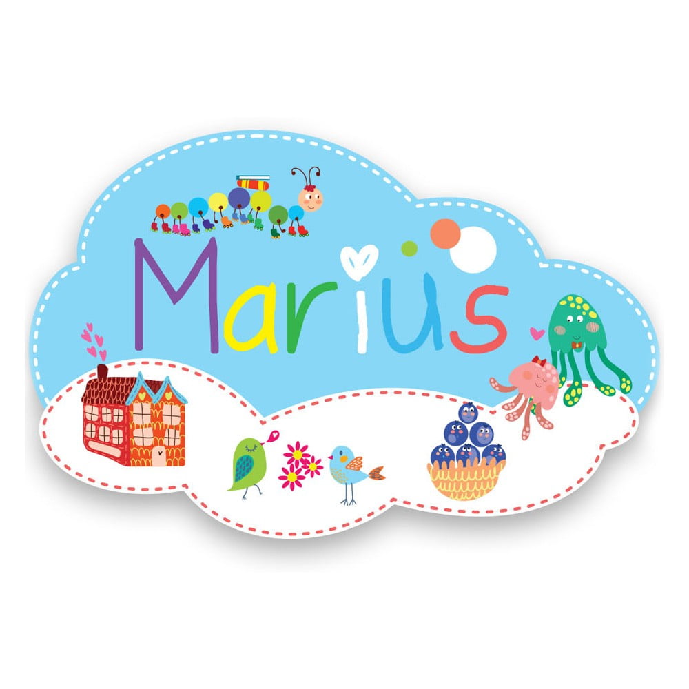 Plaque de porte en bois prénom Marius