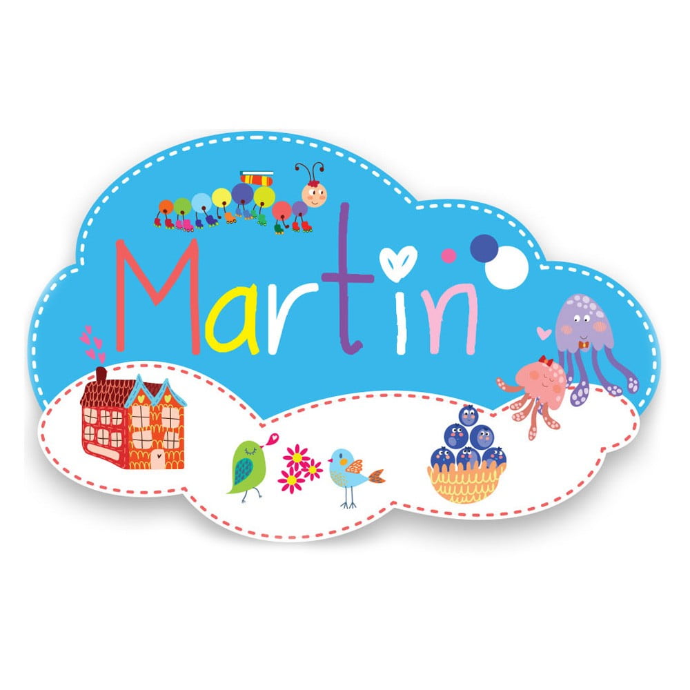 Plaque de porte en bois prénom Martin