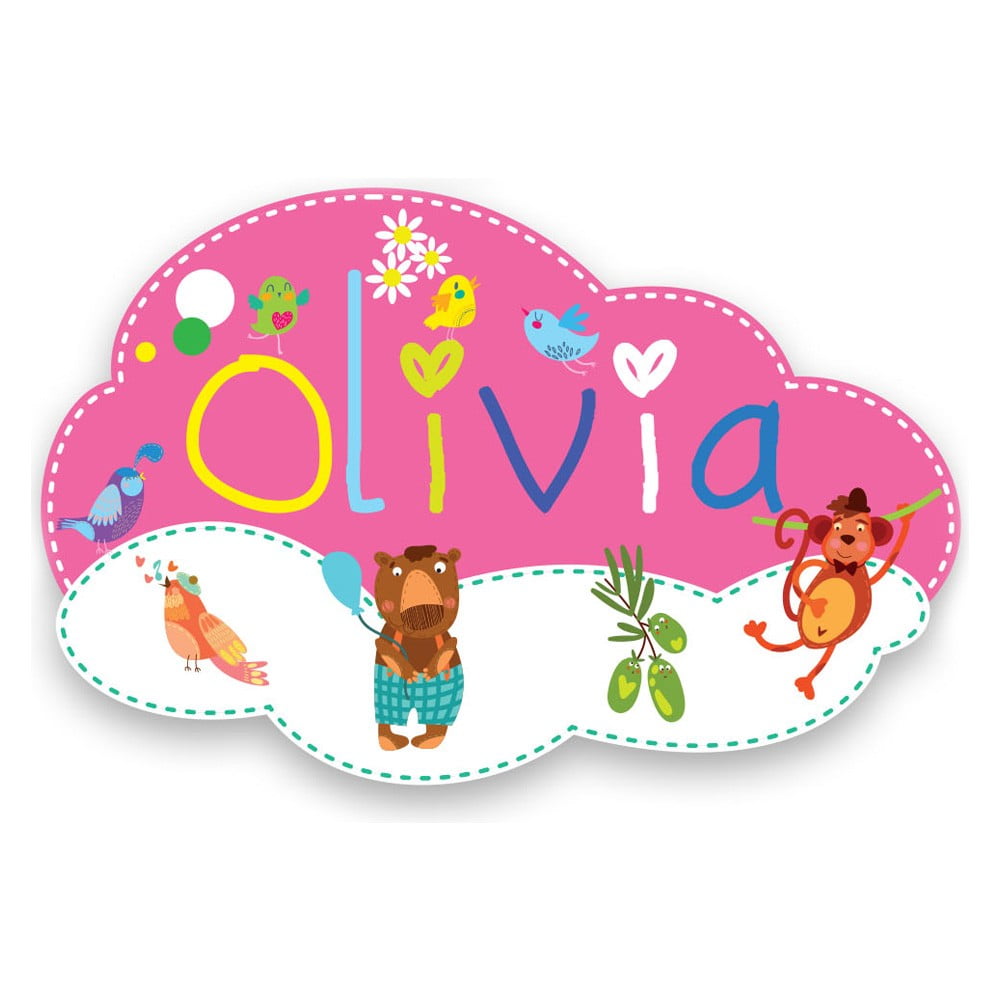 Plaque de porte en bois prénom Olivia