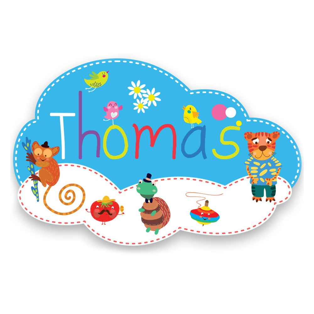 Plaque de porte en bois prénom Thomas