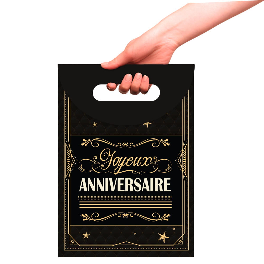 Pochette cadeau Anniversaire Grande noire