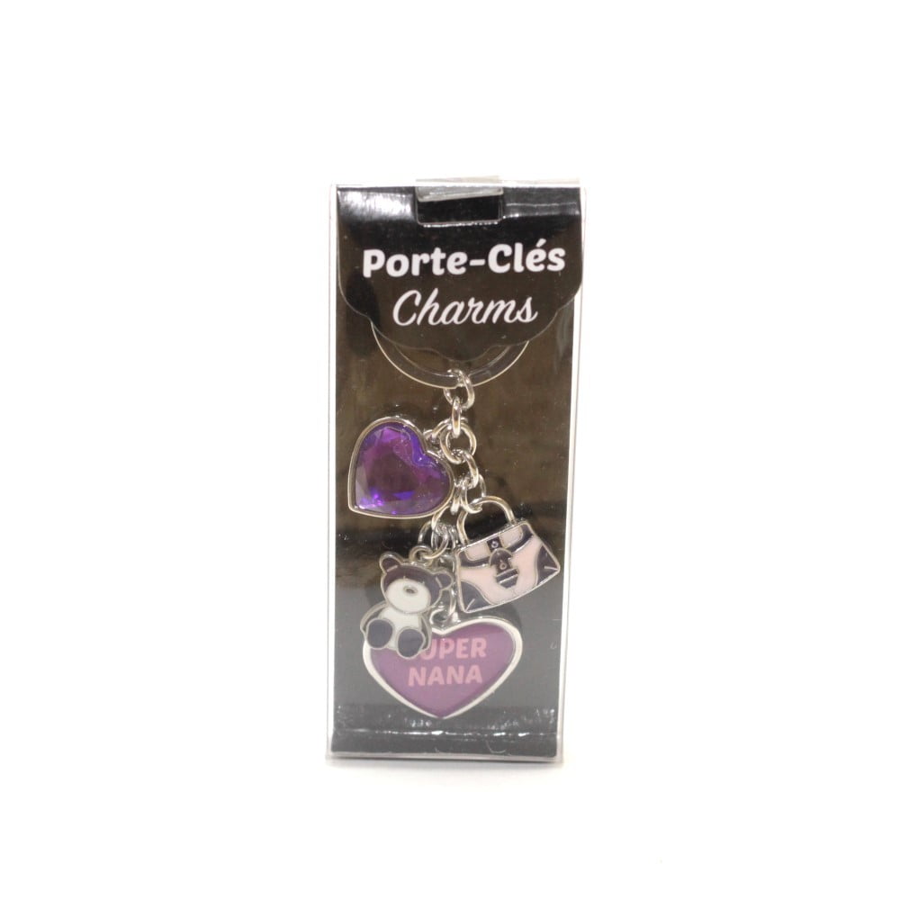 Porte Clés Charms message Super nana