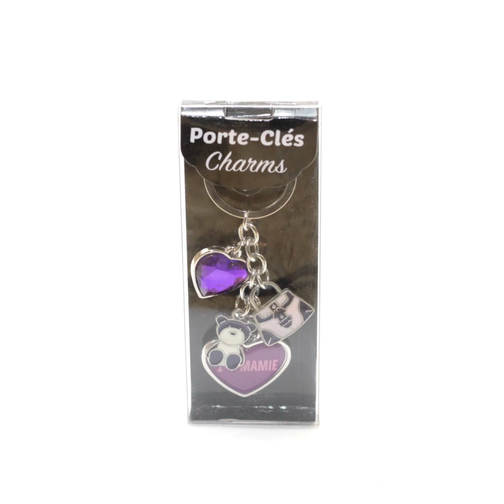 Porte Clés Charms message I love Mamie