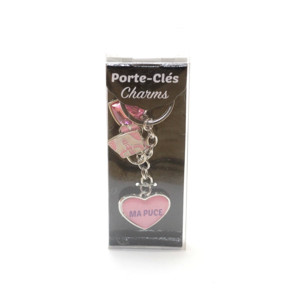 Porte Clés Charms message Ma puce