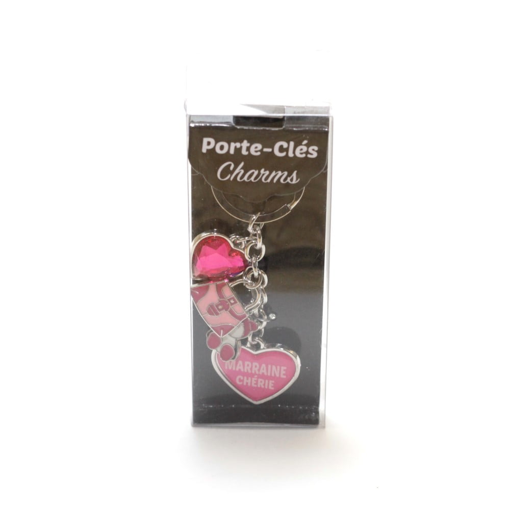 Porte Clés Charms message Marraine