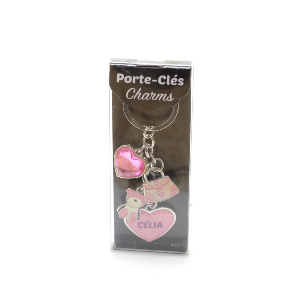 Porte Clés Charms Prénom Célia