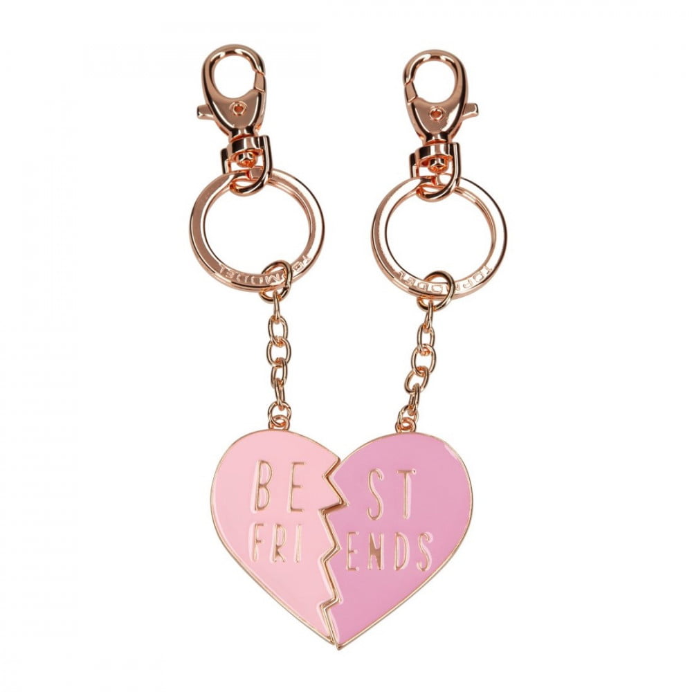 Porte-clés "Best Tea" Avec Pendentif Bubble Tea - Cadeau Mignon Pour Amies, Amateurs De Thé - Métal Argenté Et Rose