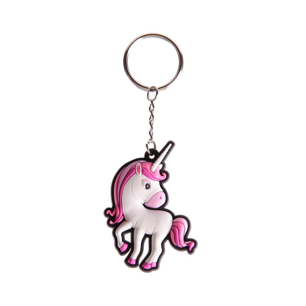 Porte clés funky Licorne rose