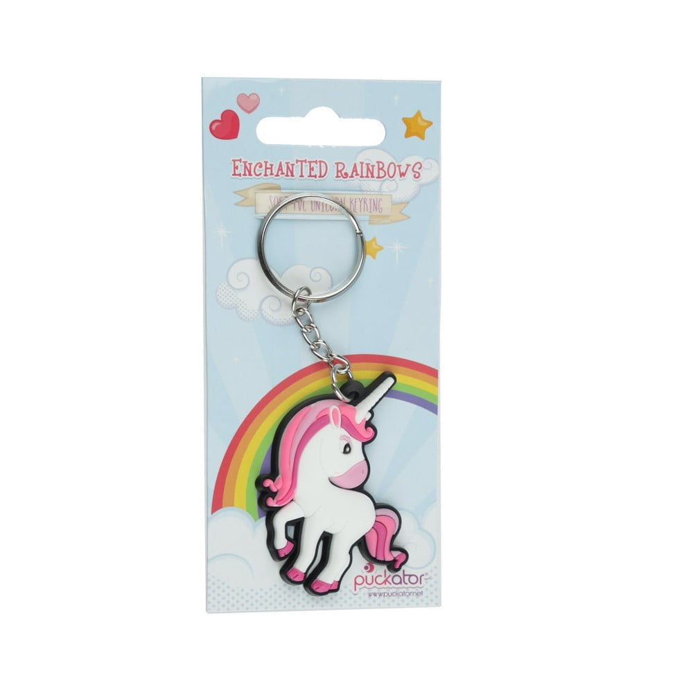 Porte clés funky Licorne rose