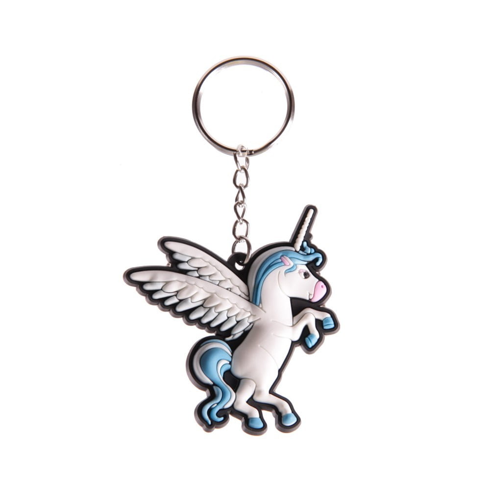 Porte clés funky Licorne bleu