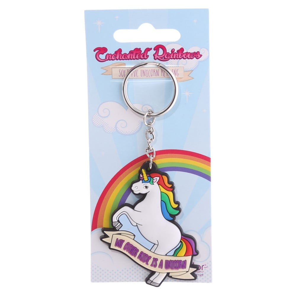 Porte clés Licorne Arc en ciel en pvc