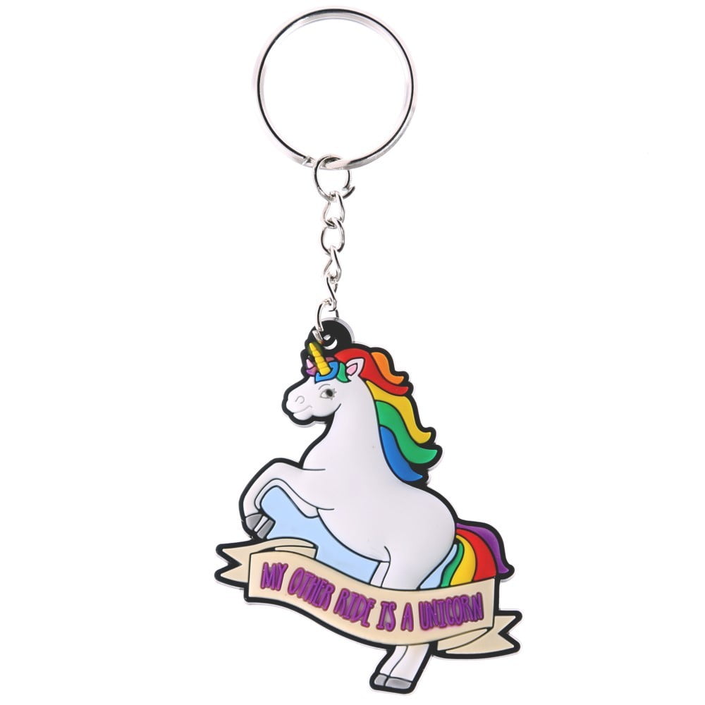 Porte clés Licorne Arc en ciel en pvc