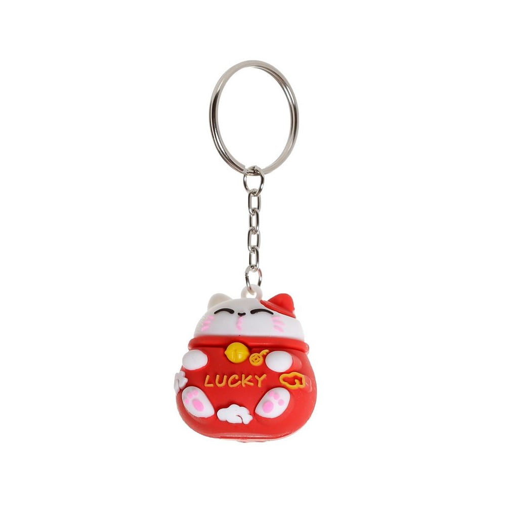 Porte clés Maneki Neko rouge