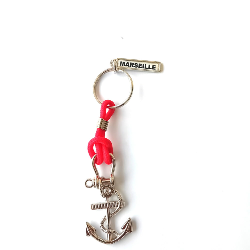 Porte clés Marseille ancre rouge