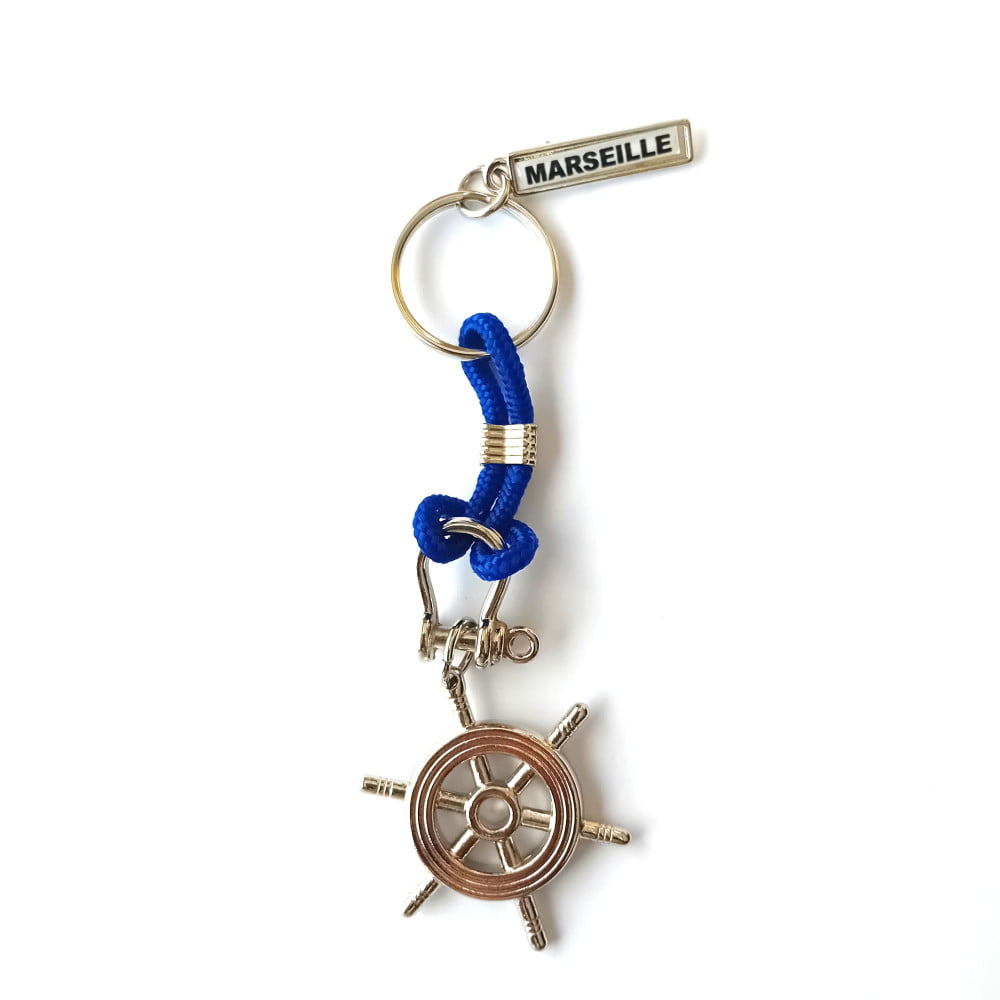 Porte Clés Marseille Gouvernail bleu