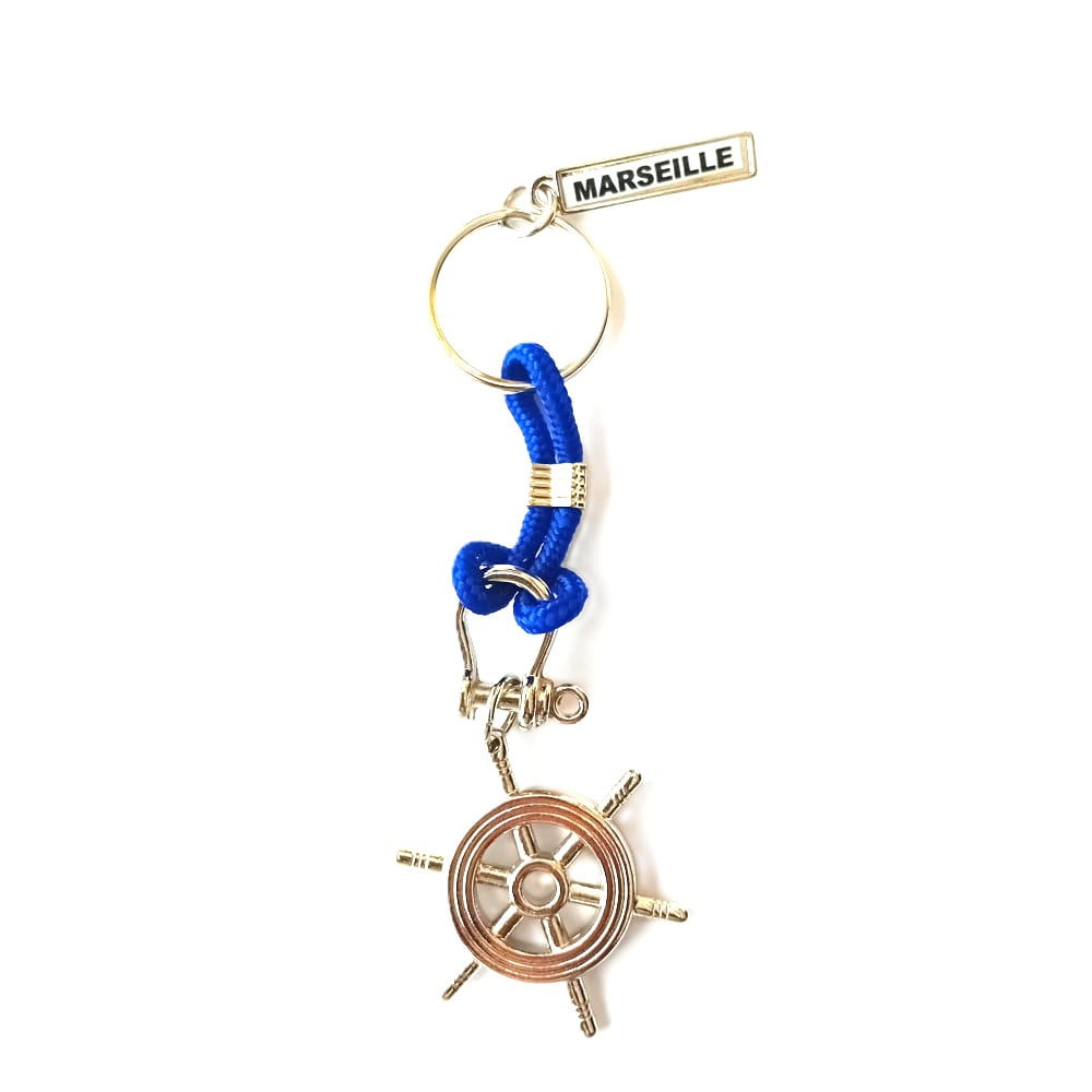 Porte Clés Marseille Gouvernail bleu