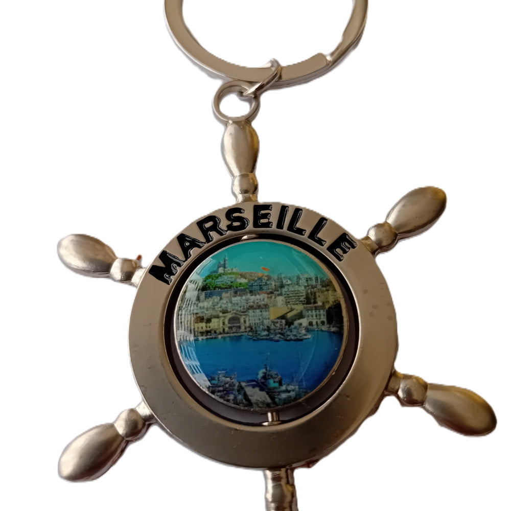 Porte Clés métal Marseille Gouvernail