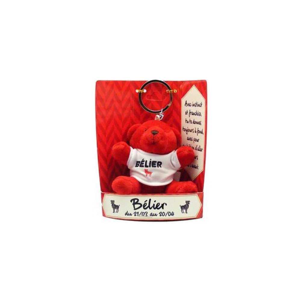 Porte clés peluche Bélier rouge