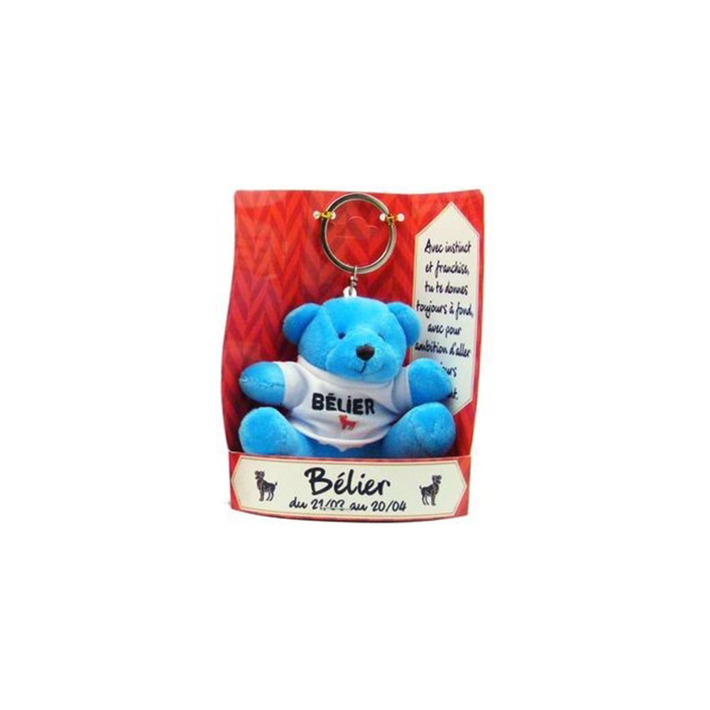 Porte clés peluche Bélier bleu