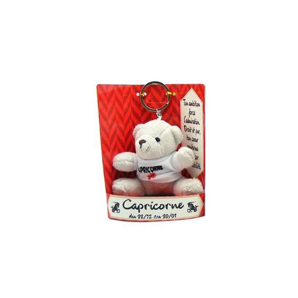 Porte clés peluche Capricorne ivoire