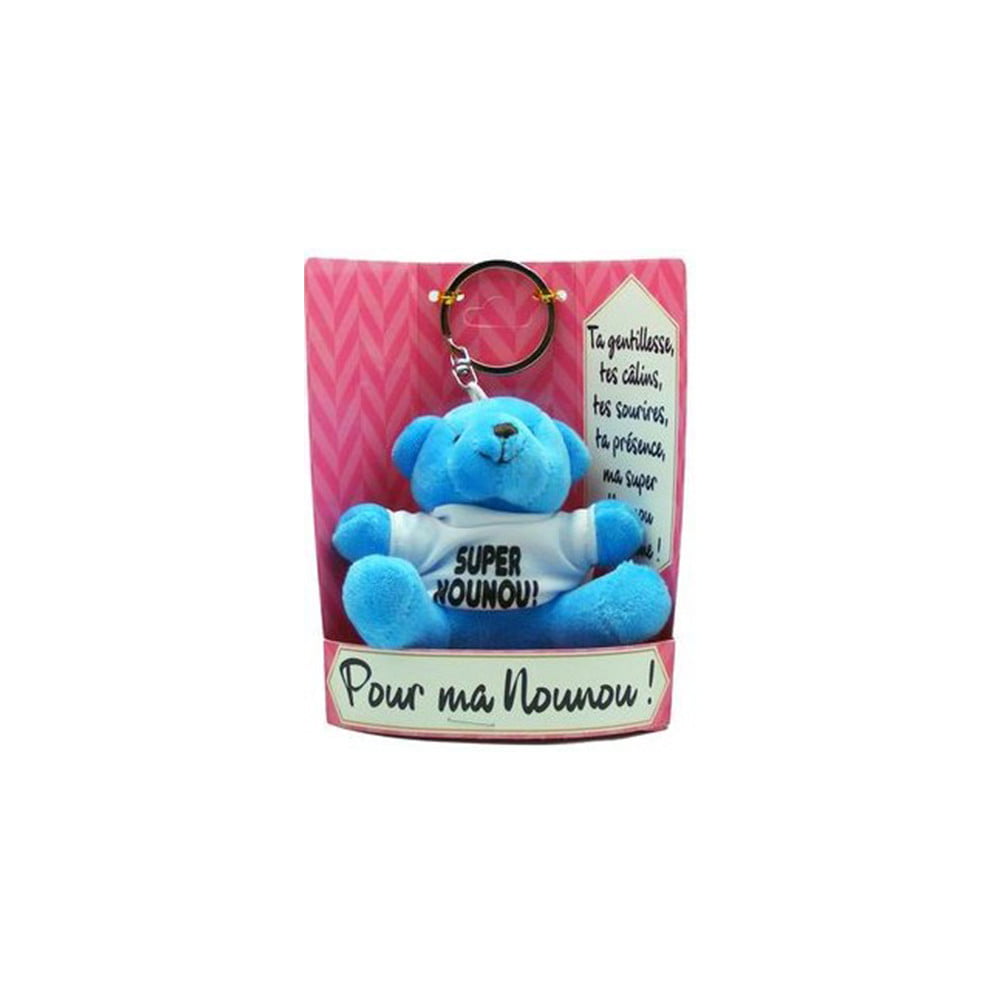 Porte clés peluche Nounou bleu