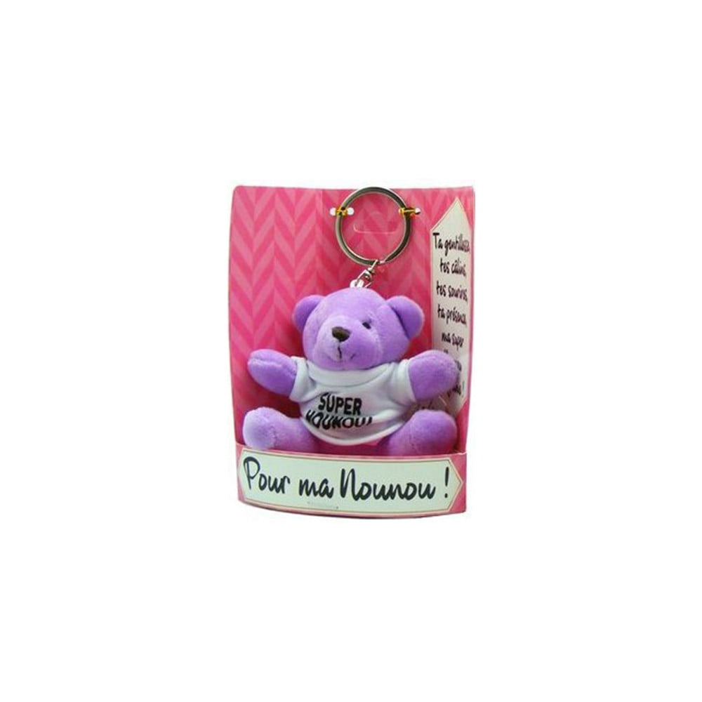 Porte clés peluche Nounou violet