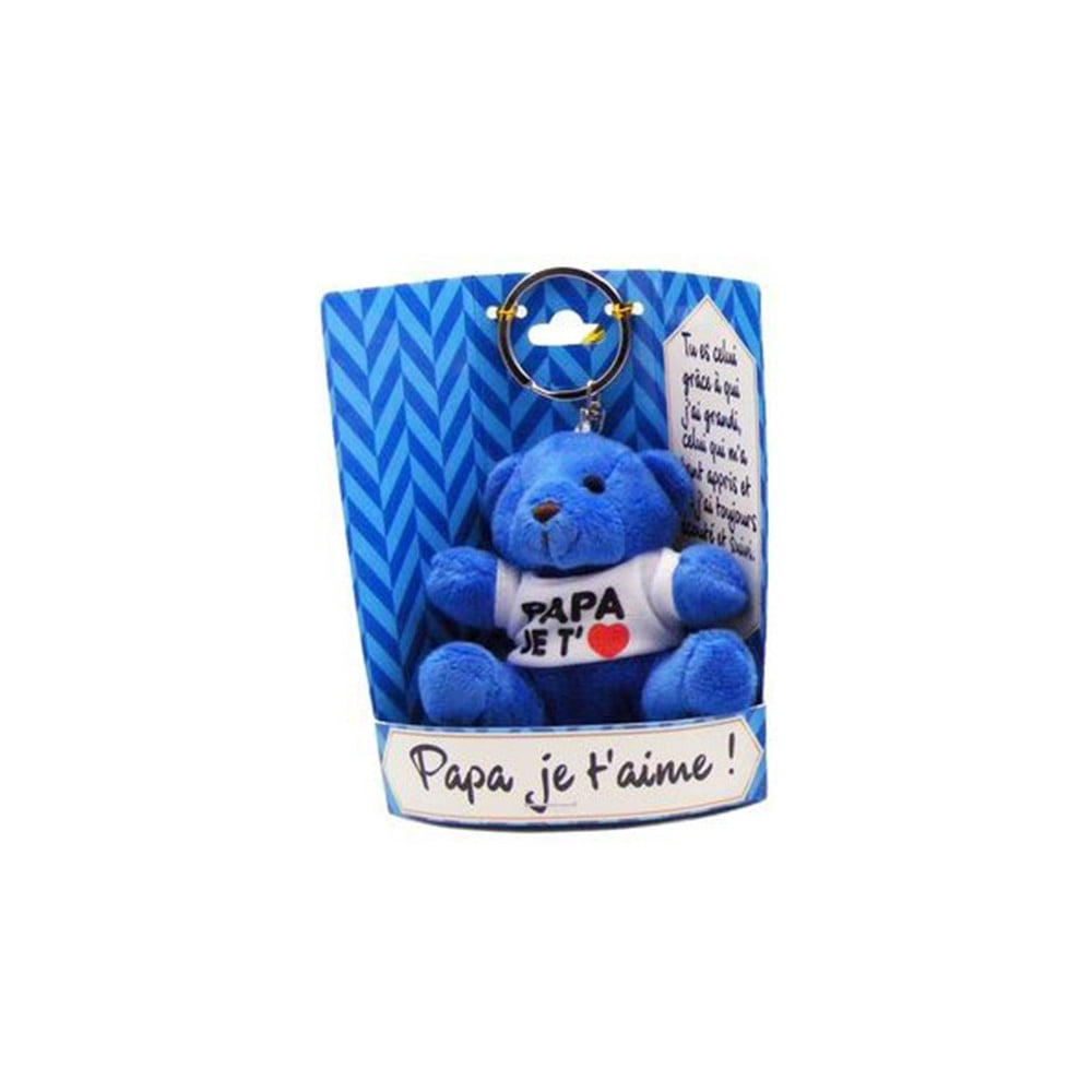 porte clés peluche Papa je t'aime bleu