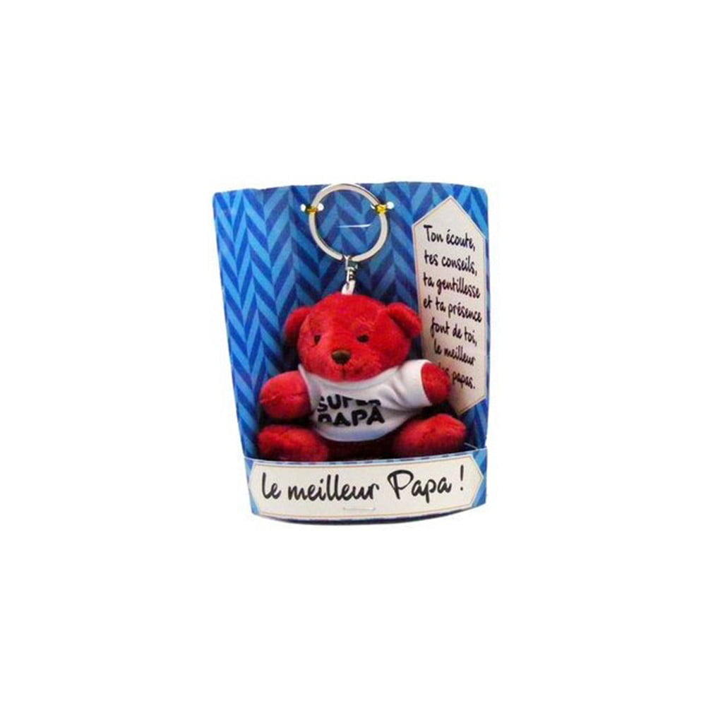 porte clés peluche Super Papa rouge