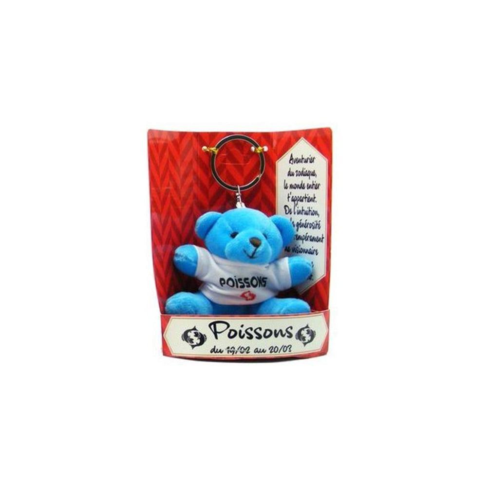 Porte clés peluche Poissons bleu