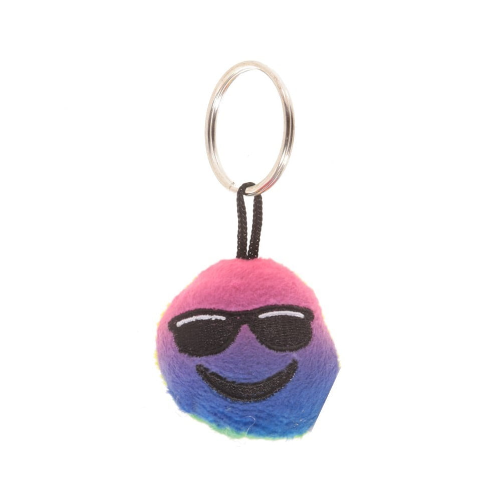 Porte Clés Emoji arc en ciel lunettes de soleil